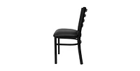 Slickblue Dining Chair with Slatted Back and Vinyl Seat Durable and Comfortable