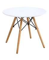 Gouun Kid's Modern Dining Table Set with 2 Armless Chairs