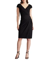 Tadashi Shoji Seton Pleated Drape Cocktail Dress