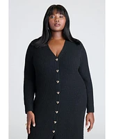 Eloquii Plus Heart Button Sweater Dress