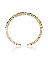 Rachel Glauber Rainbow Radiance 14K Gold Plated Bangle Bracelet