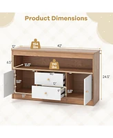 Kids Toy Storage Organizer Wooden Children Bookshelf Chest with Open Shelf