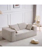 Tribesigns 2 Seater Loveseat Sofa,Fabric Couch No Assembly Required, Modern Loveseat Sofa with 2 Pillows, 70-Inch Contemporary 2-3-Seater Deep Seat So