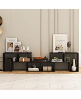 Gouun 3 Pieces Adjustable Tv Stand for TVs up to 65 Inch with Shelves-Mixed