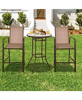 Gouun 3 Pieces Outdoor Patio Bar Table Stool Set
