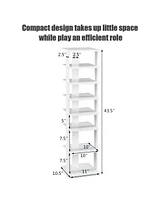 Gouun Wooden Shoes Storage Stand 7 Tiers Shoe Rack Organizer Multi-shoe Rack Shoebox