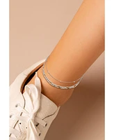 Rachel Zoe 14K Gold Plated Sterling Silver Double Layer Chain Anklet