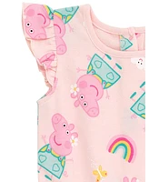 Peppa Pig Girls French Terry Sleeveless Romper