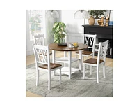 Slickblue Round Drop Leaf Dining Table Set with 4 Chairs for Space-Saving and Stylish Dining