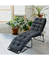 Gouun Outdoor Lounge Chaise Cushion with String Ties for Garden Poolside