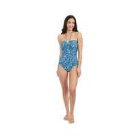 Profile by Gottex Women's Juliette Bandeau One Piece Soft Cups Tummy Control Adjustable Removeable Straps Convertible
