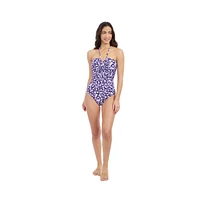 Profile by Gottex Women's Juliette Bandeau One Piece Soft Cups Tummy Control Adjustable Removeable Straps Convertible