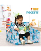 Gouun 2-in-1 Convertible Kids Sofa with Velvet Fabric