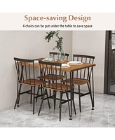 Gouun 5-Piece Dining Table Set for 4 with 360 Swivel Feet for Small Place