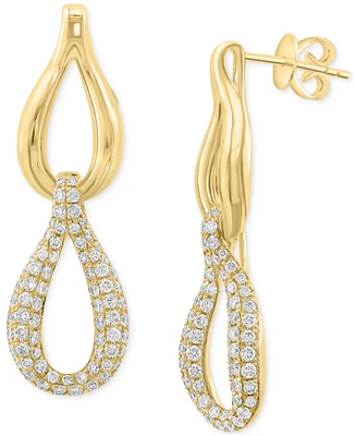 Effy Collection Diamond Double Teardrop Earrings (1-3/8 ct. t.w.) in 14k Gold