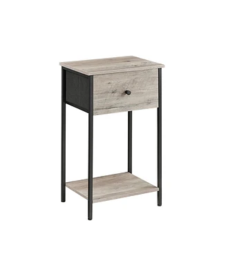 Slickblue End Table with Storage Shelf and Steel Frame Modern Side Table for Living Room