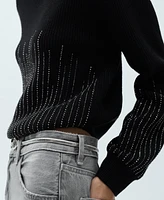 Mango Women's Rhinestone Details Sweater