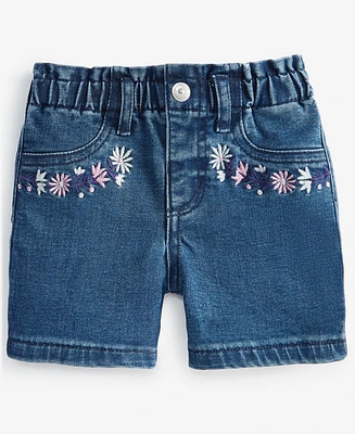 Epic Threads Toddler Girl Embroidered-Flower Jean Shorts, Exclusively at Macy's