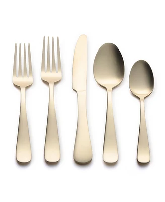 Kitchinox Alton Bay Gold Satin 45-Pc. Flatware Set, Service for 8