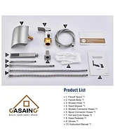 Casainc Single Handle Deck Mounted Roman Tub Faucet with Diverter