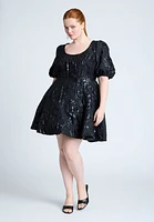 Eloquii Plus Balloon Skirt Brocade Mini Dress