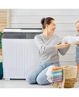 Gouun Twin Tub Portable Washing Machine with Timer Control and Drain Pump for Apartment