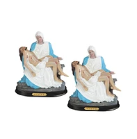 Fc Design "2-pc Gift Set" 10"H Blue La Pieta by Michelangelo Statue Holy Figurine Statue Ornament Home Room Office Decor and Perfect Gift Ideas for Ho