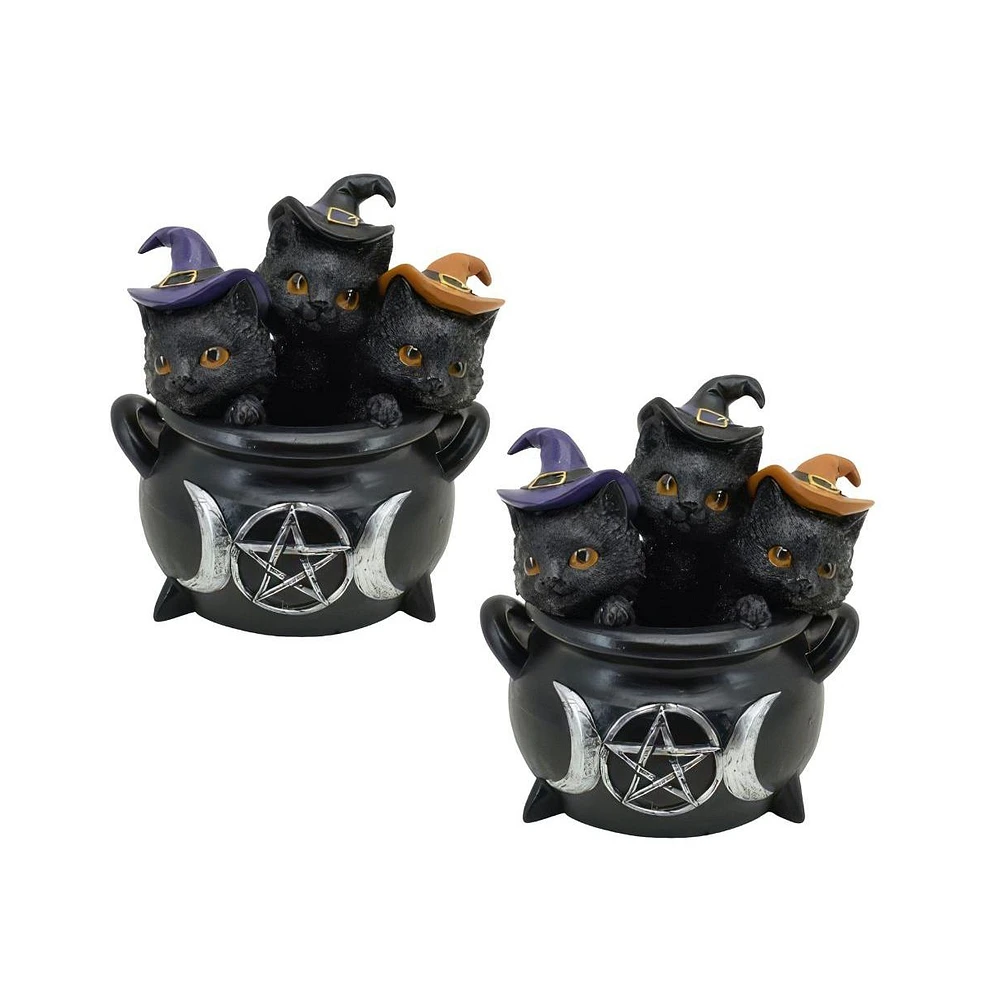 Fc Design "2-pc Gift Set" 5.75"H Led 3 Kittens in Cauldron Figurine Statue Ornament Home Room Office Decor and Perfect Gift Ideas for Housewarming, Ho