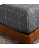 Bare Home Double Brushed Printed Fitted Sheet
