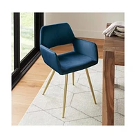 Slickblue Set of 2 Modern Velvet Upholstered Dining Chair with Metal Legs