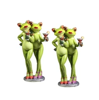 Fc Design "2-pc Gift Set" 7.25"H Frog Ladies with Cocktails Figurine Statue Ornament Home Room Office Decor and Perfect Gift Ideas for Housewarming, H