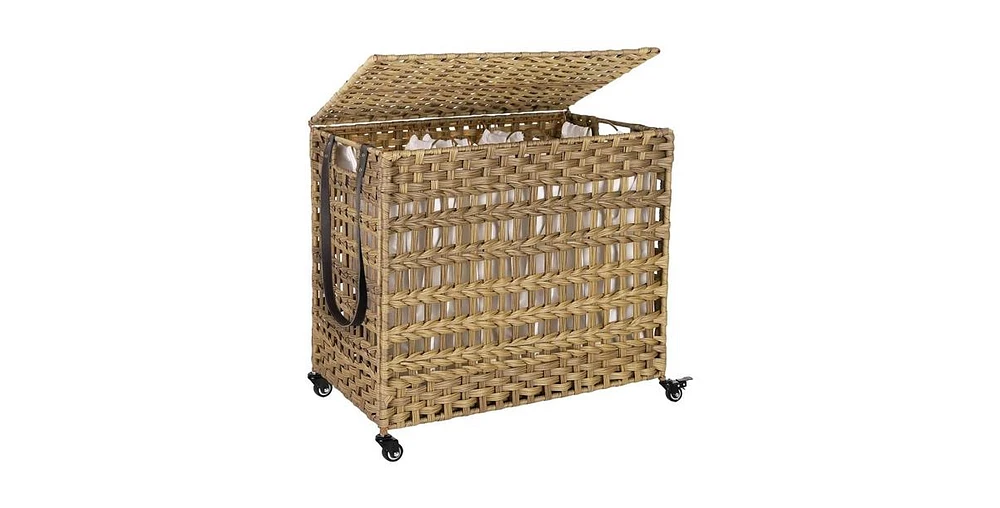 Slickblue 3-Basket Laundry Hamper for Efficient Sorting and Stylish Laundry Storage