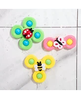 Sperric Toddler Suction Cup Spinner Toys for Toddlers, Suction Cup Fidget Spinner Bath Toys, Spinning Top Sensory Toys 1-3