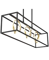 Possini Euro Design Christy 35 1/2" Modern Pendant Chandelier Ceiling Light Fixture Dining Room Over Table Kitchen Island Foyer Hanging Linear 3-Light