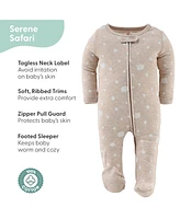 The Peanutshell Baby Boys 3pk Cotton Sleeper Set Girl, Serene Safari