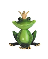 Fc Design "2-pc Gift Set" 4"W King Frog Statue Frog with Crown Funny Animal Figurine Statue Ornament Home Room Office Decor and Perfect Gift Ideas for