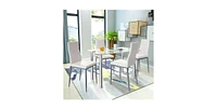 Slickblue Modern 5-Piece Dining Set with Table and Chairs for Contemporary Dining Rooms