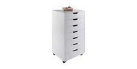 Slickblue Modern Scandinavian Style 7-Drawer Storage Cabinet Chest White Finish