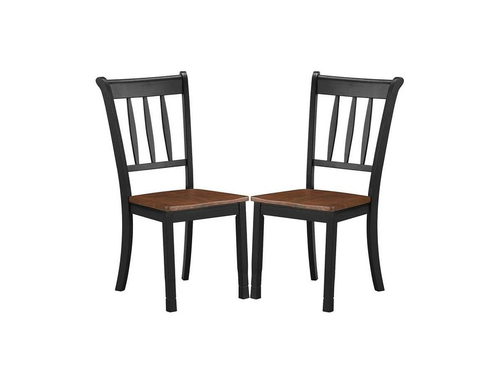 Slickblue Set of 2 Solid Wood Mission Style Armless Dining Chair