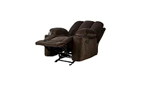 Slickblue Traditional Upholstered Manual Reclining Sofa Chair w/ 2 Cup Holders