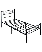 Gouun Twin Xl Metal Bed Frame with Heart-shaped Headboard