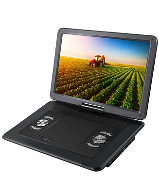 Impecca 15.4” Portable Dvd Player with Swivel Screen and Usb/Sd Support, Black