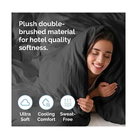 Premium Microfiber Duvet Cover Set - King Black