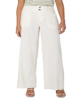 Liverpool Los Angeles Women's Utility Patch Pocket Wide Leg Pants