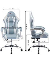 Dyhome Adjustable Reclining Ergonomic Faux Leather Swiveling Pc & Racing Game Chair