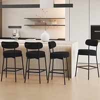 Dyhome Bar Stools Set of 4, 27 Inches Counter Height Kitchen with Back, Modern Metal Tall for Island
