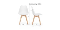 Slickblue Set of 4 Modern Mid-Century Style Pu Leather Dining Chairs with Wood Legs