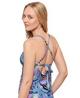 Salt + Cove Juniors' Printed V-Wire Tankini Top, Exclusively at Macy's