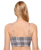 Salt + Cove Juniors' Plaid Tie-Front Tankini Top, Exclusively at Macy's