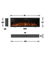 Boyel Living Recessed Wall-mounted Freestanding Multifunctional Electric Fireplace